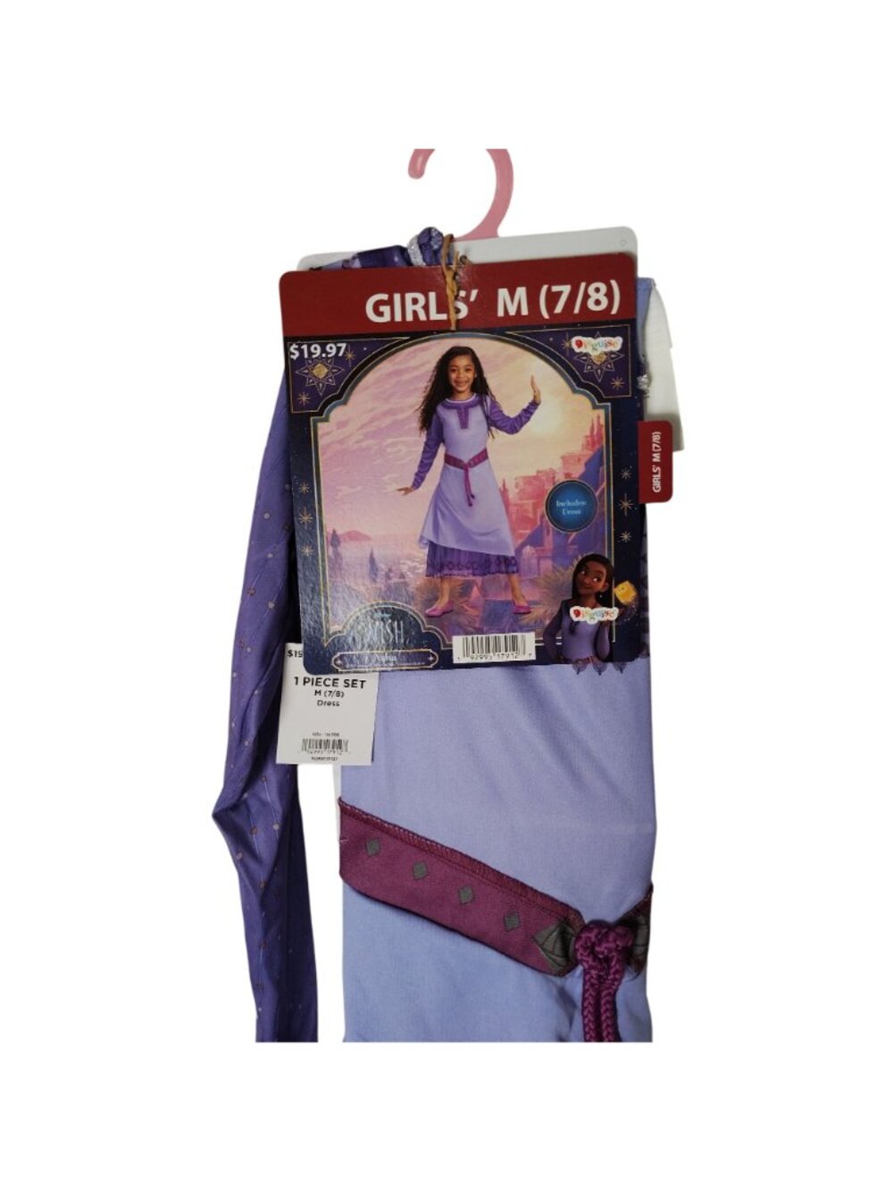 Disguise Disney Girls M (8) Wish Asha Purple Long Sleeve Dress Halloween Costume - Picture 4 of 11